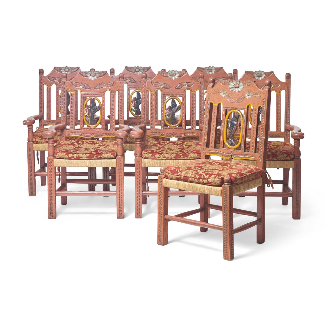 MacKenzie Childs 20th Century A set of seven armchairs, c. 1983 (1 of 4)