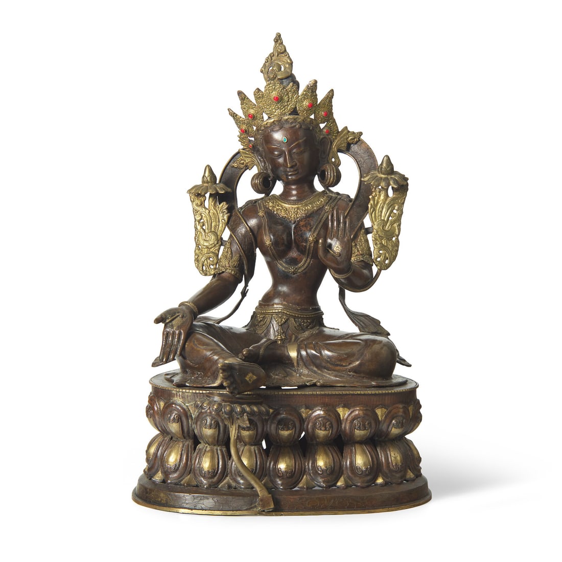 A Large Nepalese Style Patinated Bronze Figure of Tara, 20th Century (1 of 5)