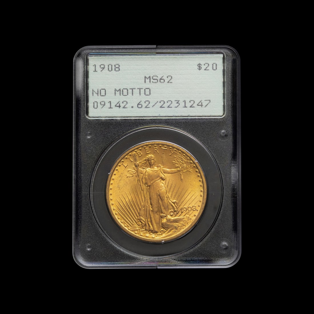 A 1908 Saint Gaudens $20 Gold Coin (PCGS MS62) (1 of 2)