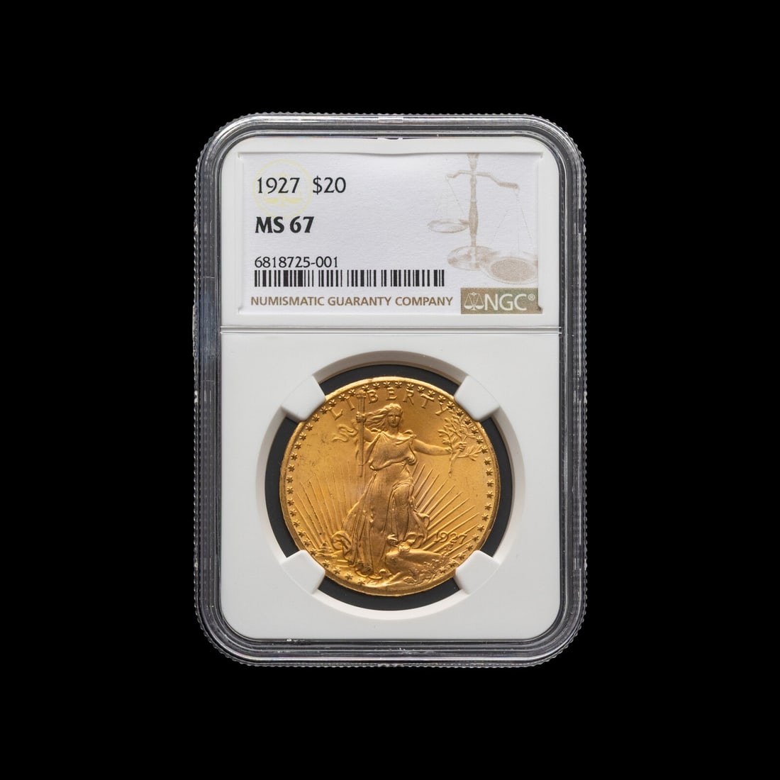 A 1927 Saint Gaudens $20 Gold Coin [NGC MS67] (1 of 2)