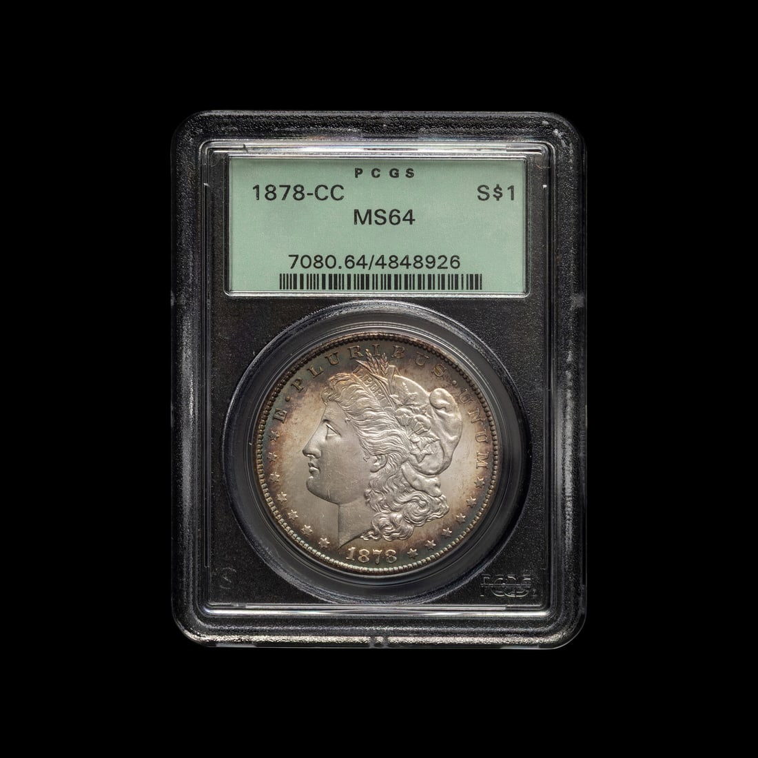 An 1878-CC Morgan $1 Coin (PCGS MS64): An 1878-CC Morgan $1 Coin (PCGS MS64) This lot is located in Chicago.