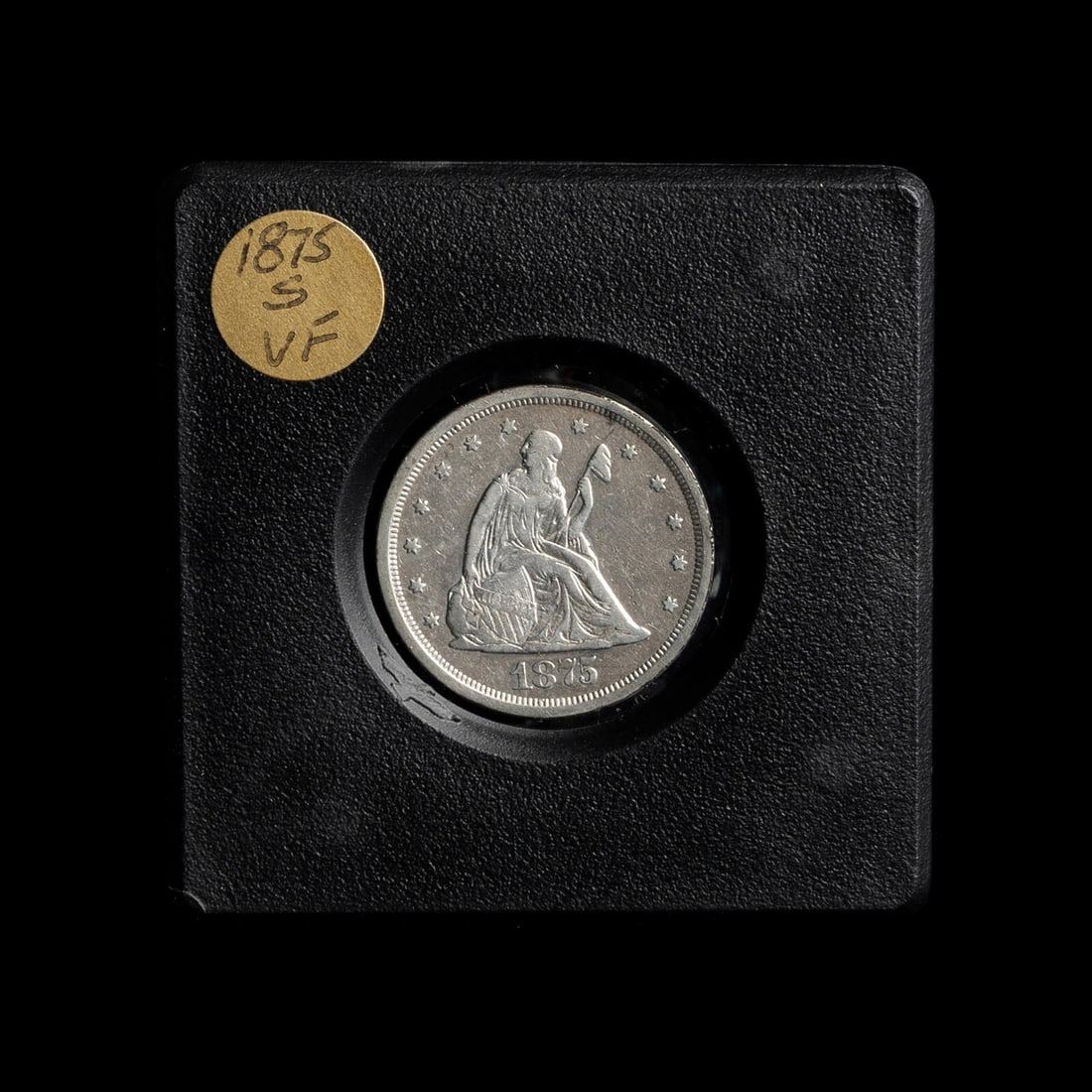 A Collection of Eighteen United States 25c and 20c Coins: A Collection of Eighteen United States 25c and 20c Coins Comprising Seated Liberty 25c examples dated: 1853: Arrows and Rays, 1854 (x2), 1857, 1858, 1875, 1876, 1877-CC, 1877-S and 1891. Barber 25c ex