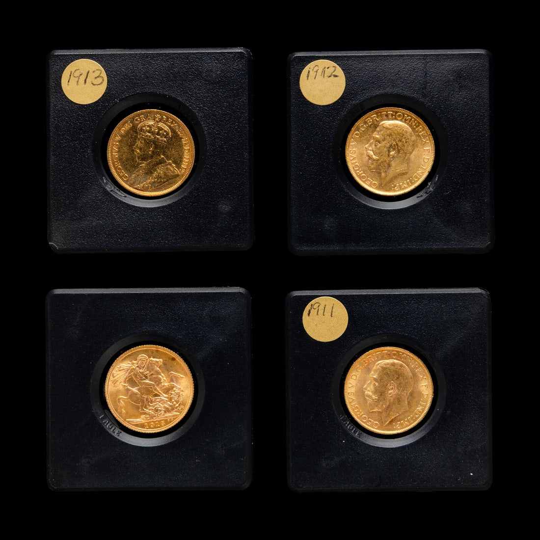 [GREAT BRITAIN AND CANADA] A Group of Four George V Gold Coins (1 of 2)