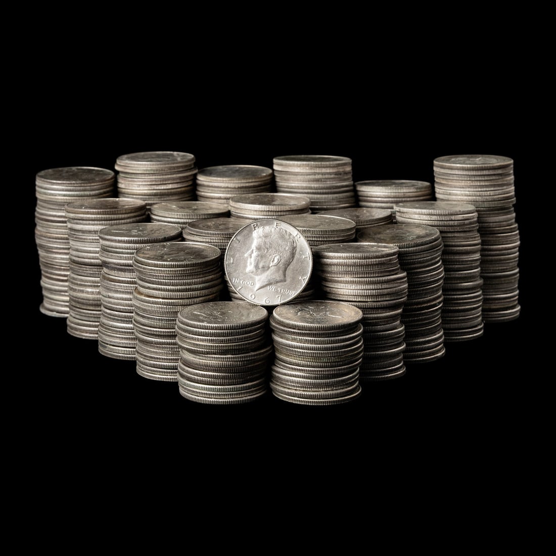 A Collection of Four-Hundred and Fifty 1965-1970 Kennedy 50c Coins (1 of 3)