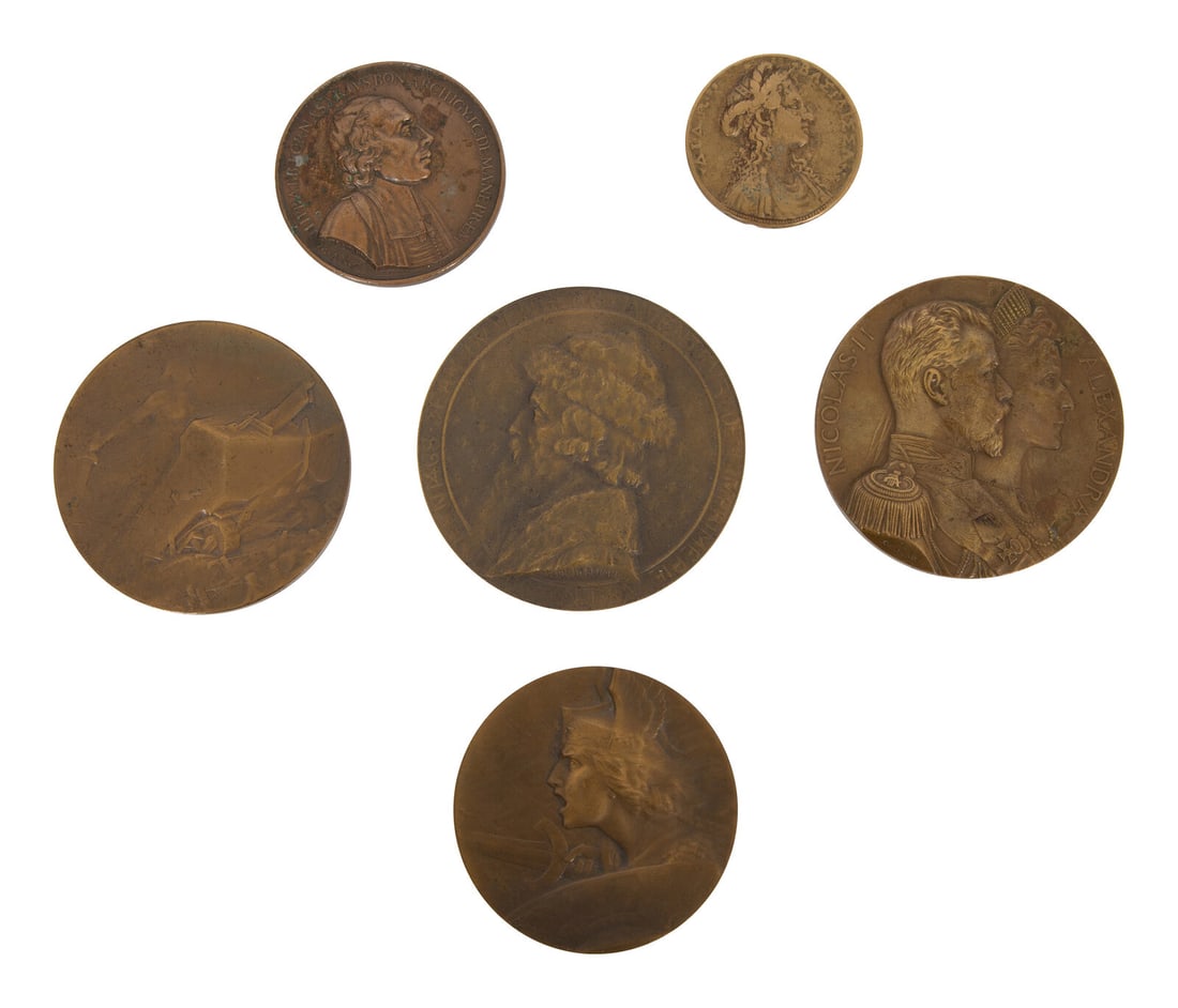 [EXONUMIA] A Group of Six Bronze Portrait Medallions (1 of 4)