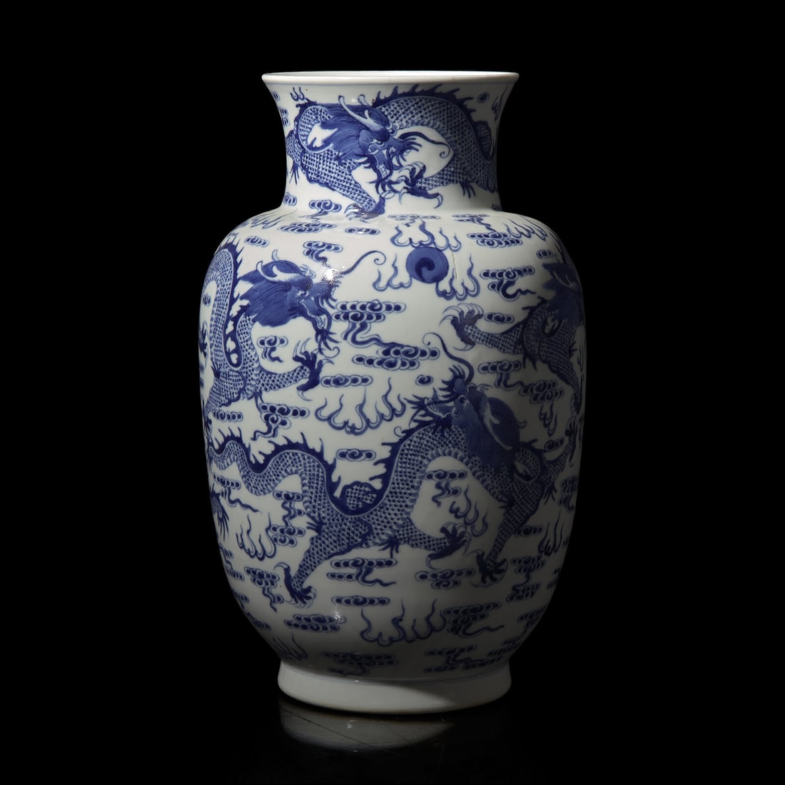 A Chinese Blue and White "Five Dragons" Vase (1 of 4)