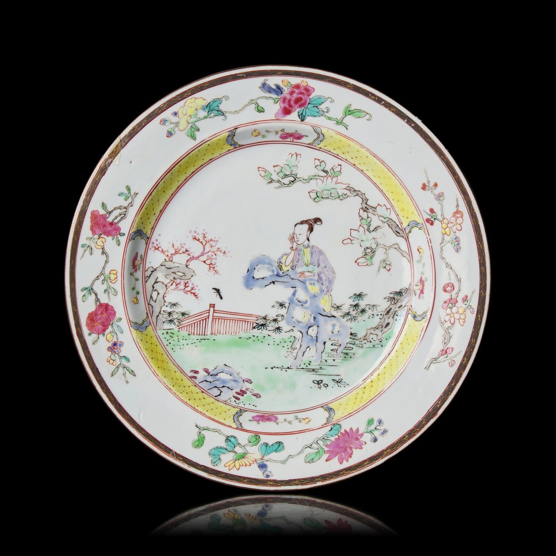 A Chinese Famille Rose 'Meiren' Dish, Yongzheng-Early Qianlong Period (1 of 2)