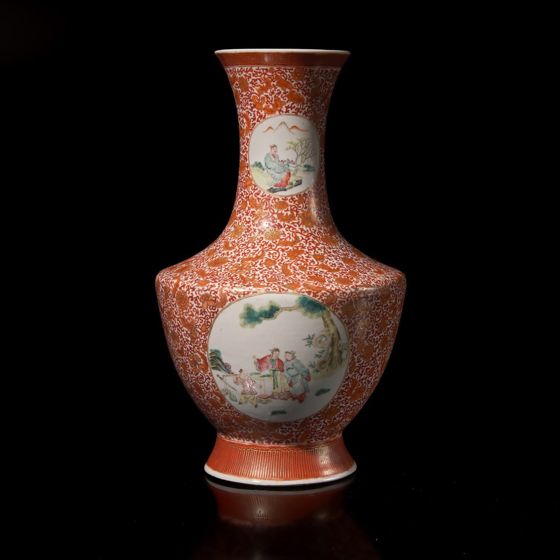 A Chinese Gilt and Iron Red Famille Rose Vase, 20th Century (1 of 4)