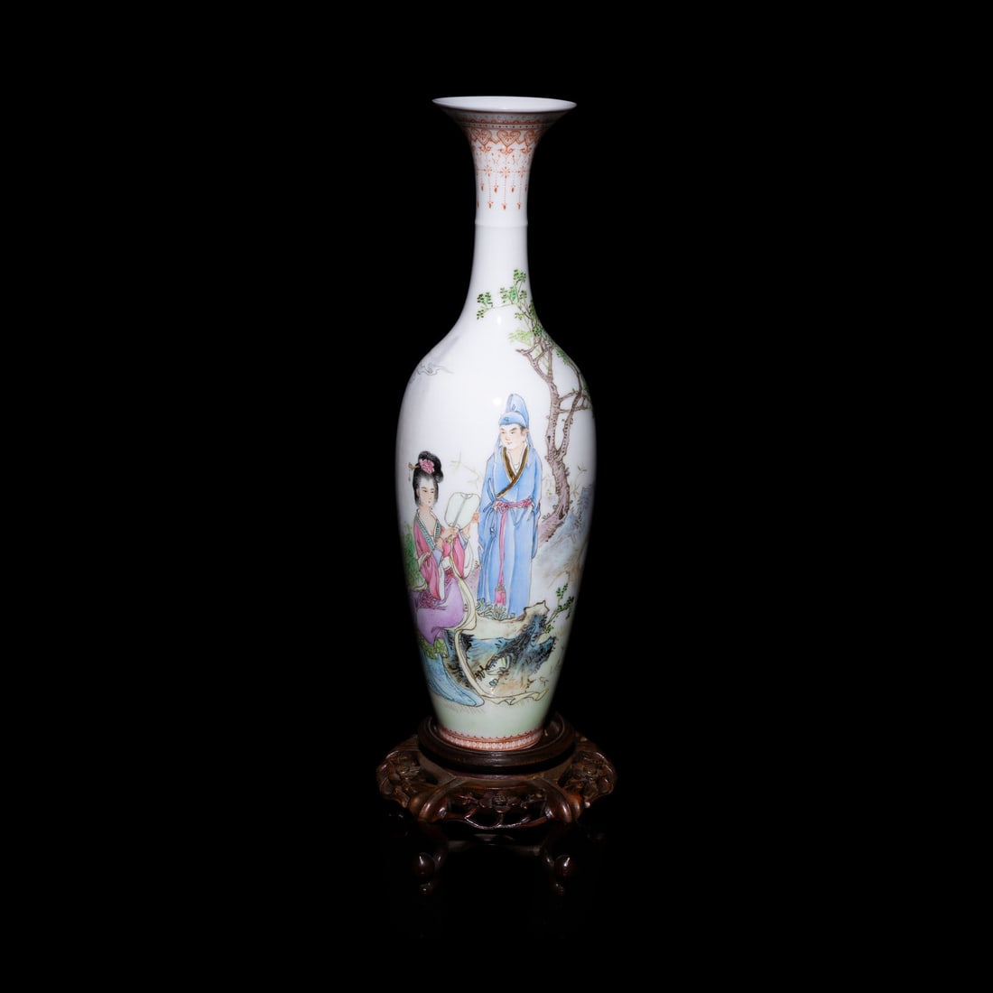 A Chinese Famille Rose Eggshell Porcelain Vase, Mid 20th Century (1 of 4)