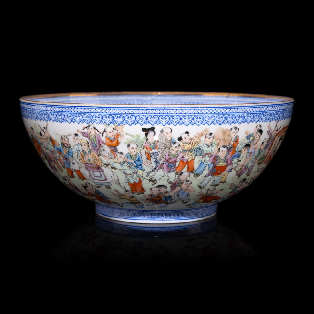 A Chinese Famille Rose 'Hundred Boys' Eggshell Porcelain Bowl, 20th Century (1 of 4)