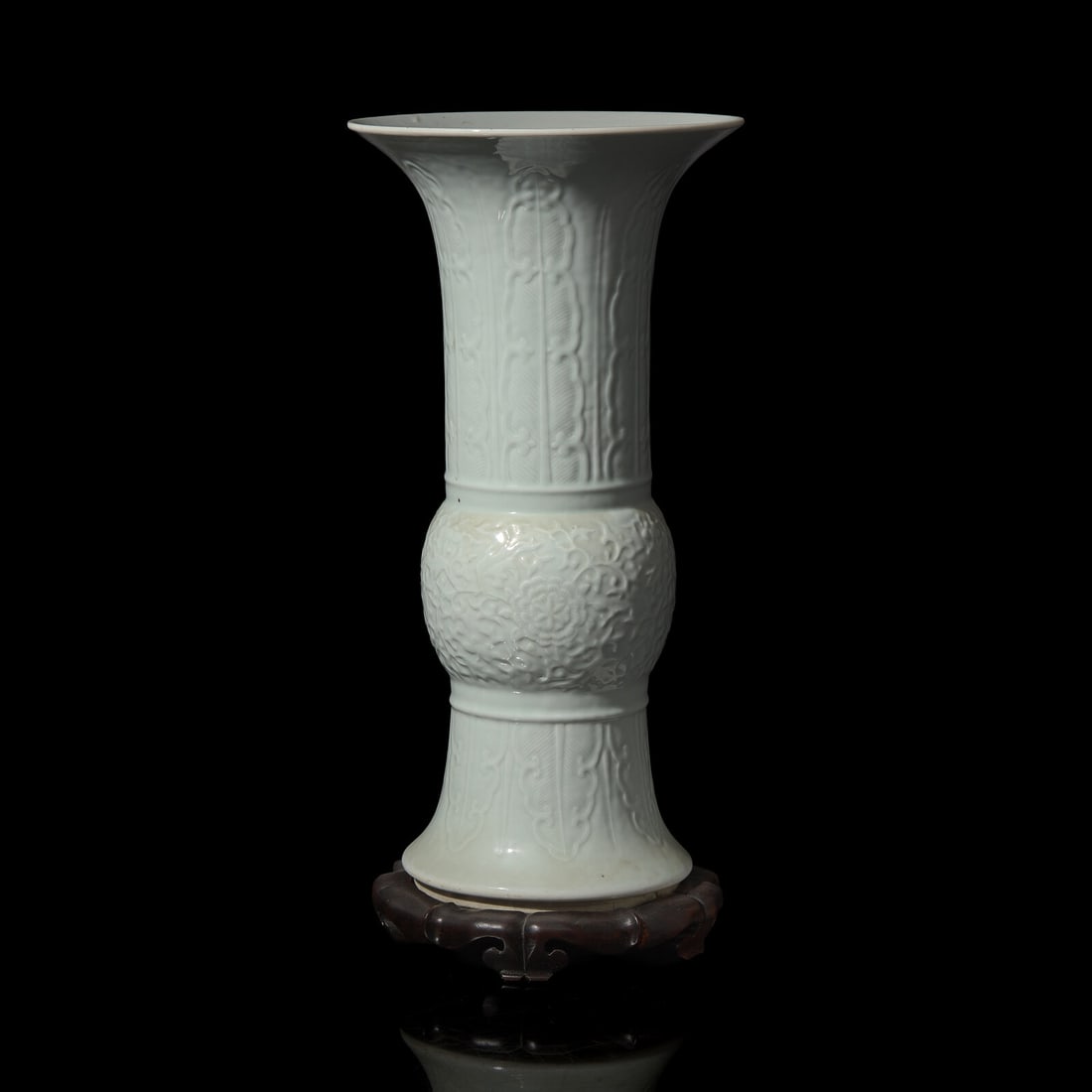 A Chinese Blanc-de-Chine Gu-Form Vase, Late Qing-Republic Period (1 of 2)