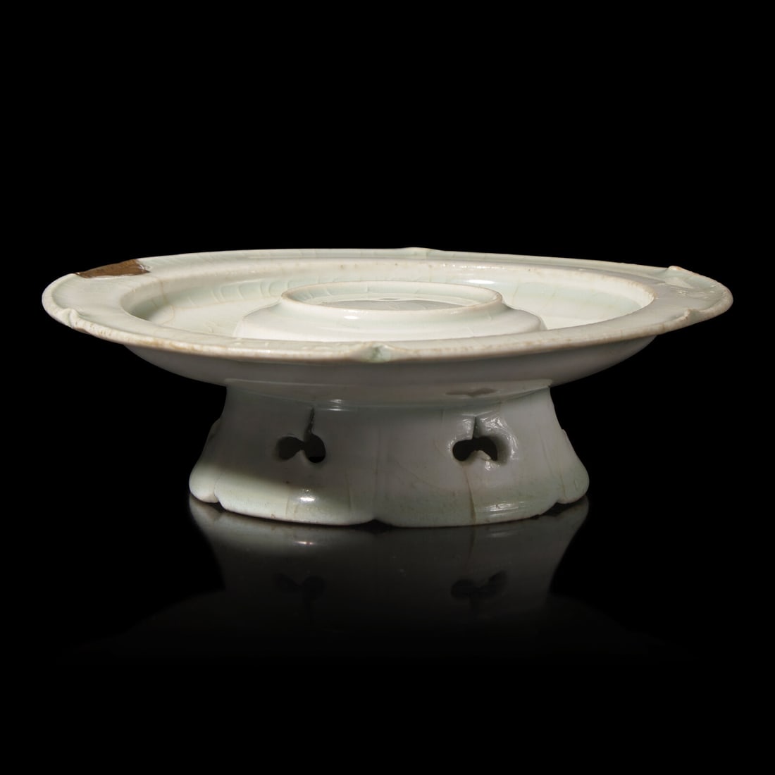 A Chinese Qingbai Glazed Porcelain Cup Stand, Southern Song Dynasty (1 of 3)