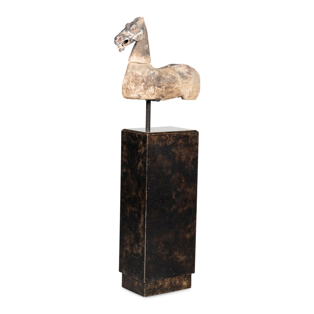 A Chinese Polychrome Painted Grey Pottery Horse, Han Dynasty (1 of 7)