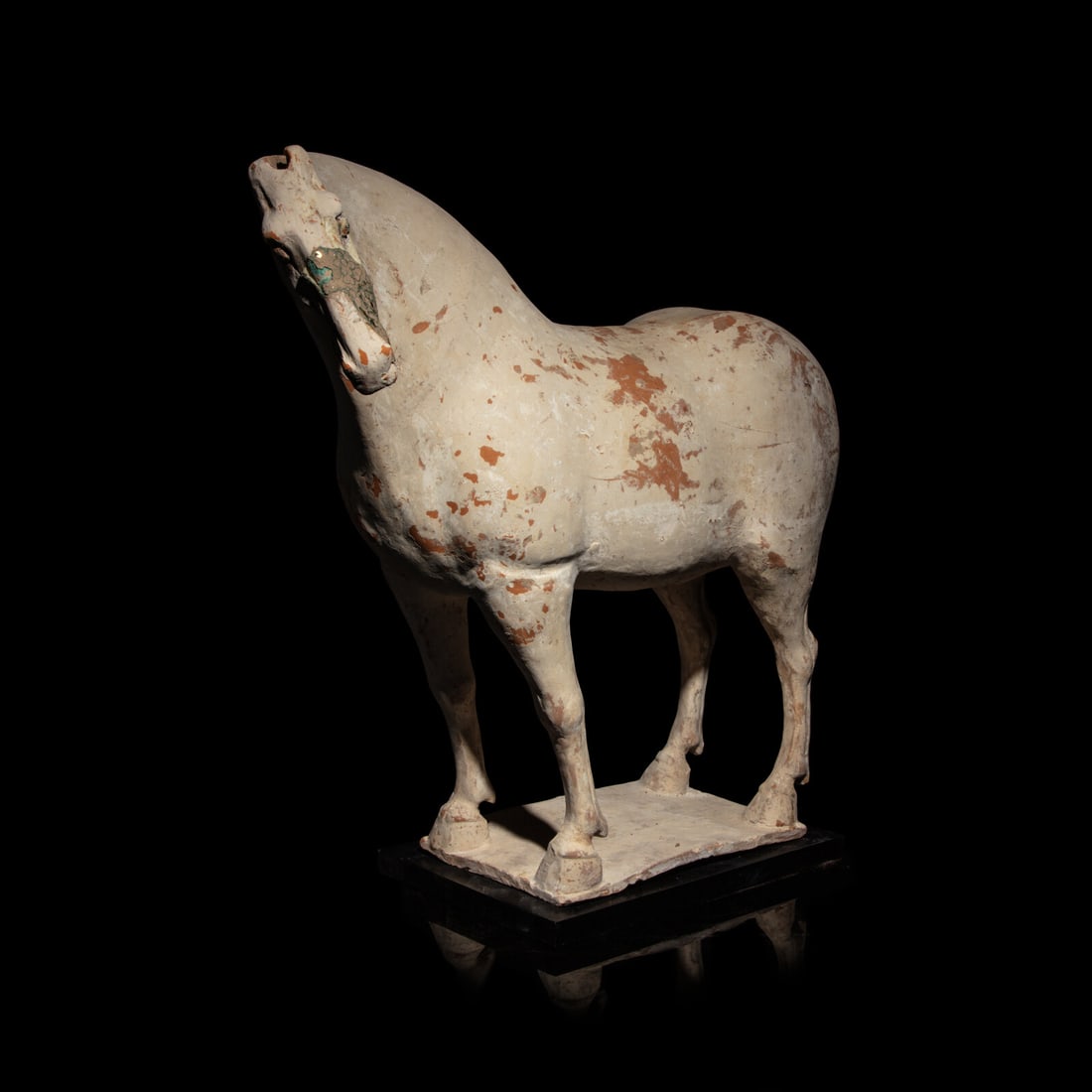A Chinese Painted Pottery Horse, Tang Dynasty: A Chinese Painted Pottery Horse, Tang Dynasty 唐 白陶馬 The dating is consistent with the results of the Oxford TL test no. C102x4. Height 20 in., 50.5 cm. Property from Dr. Da