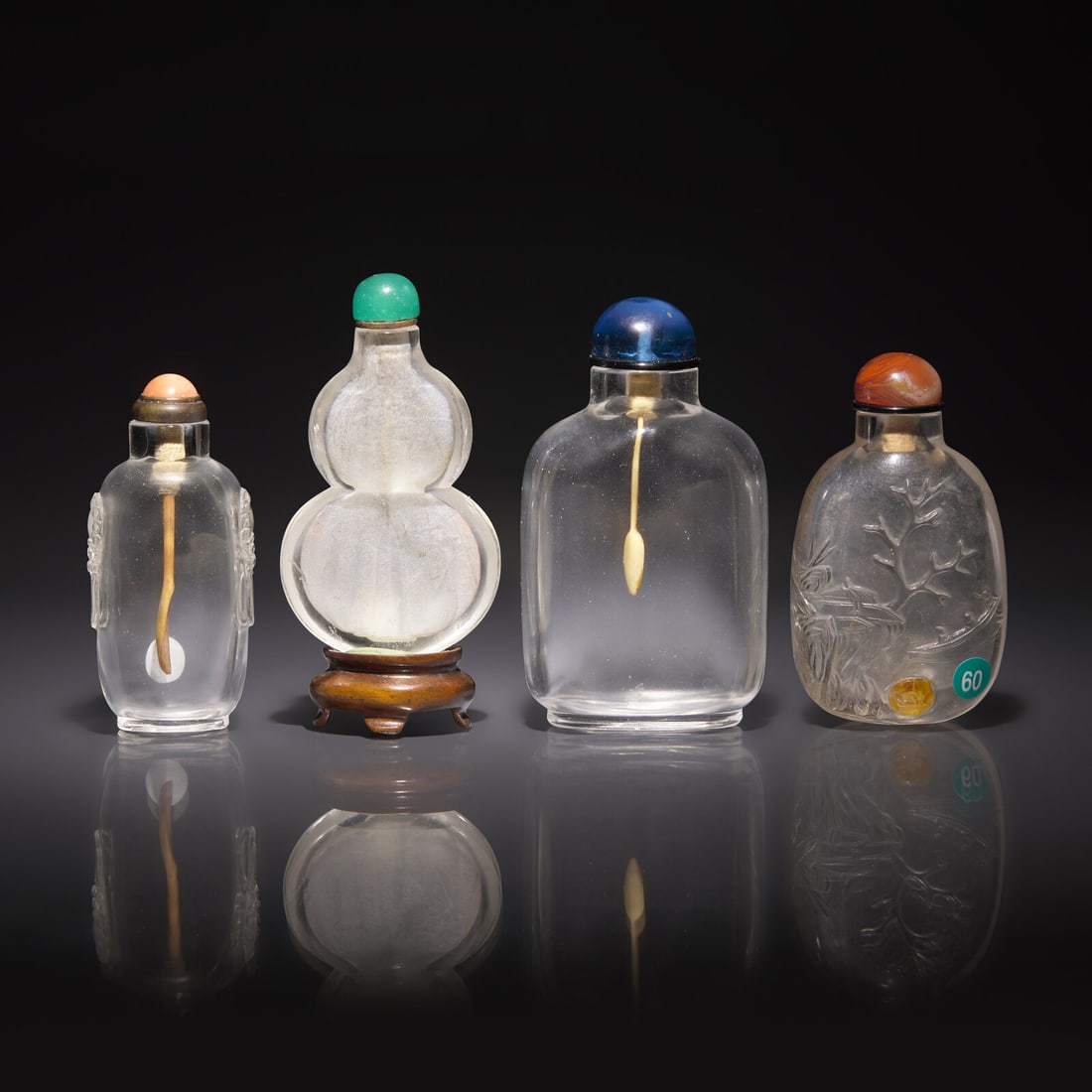 Four Chinese Rock Crystal Snuff Bottles, 18th to 19th Century (1 of 2)