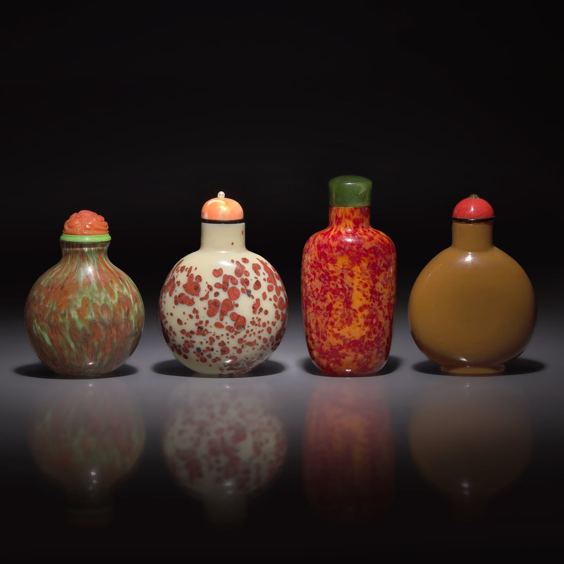 Four Chinese Glass Snuff Bottles, 18th-19th Century (1 of 2)
