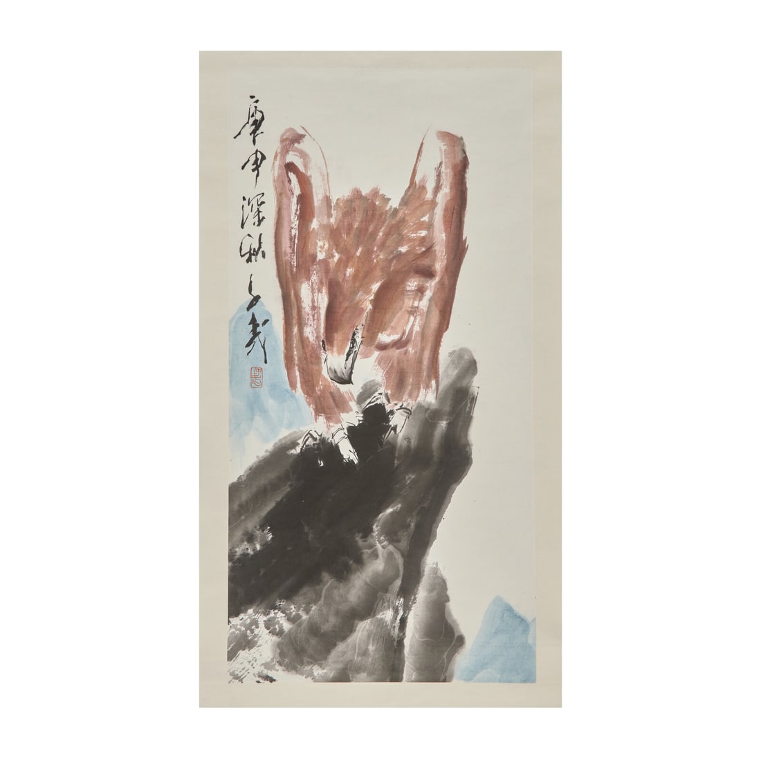 Wang Ziwu (Chinese, 1936-2021): Wang Ziwu (Chinese, 1936-2021) 王子武（近代，1936-2021） Eagle Ink and color on paper, unframed. Signed with an artist's seal, Ziwu. Dated lunar year ge
