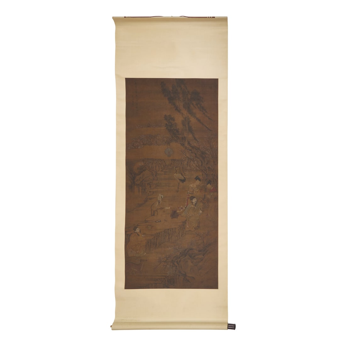 After Su Hanchen (Chinese, 1094-1172): After Su Hanchen (Chinese, 1094-1172) 蘇漢臣（款） 19th Century Summer in a Garden Ink and color on silk, hanging scroll。 Signed Su Hanchen, artist's seals. 
