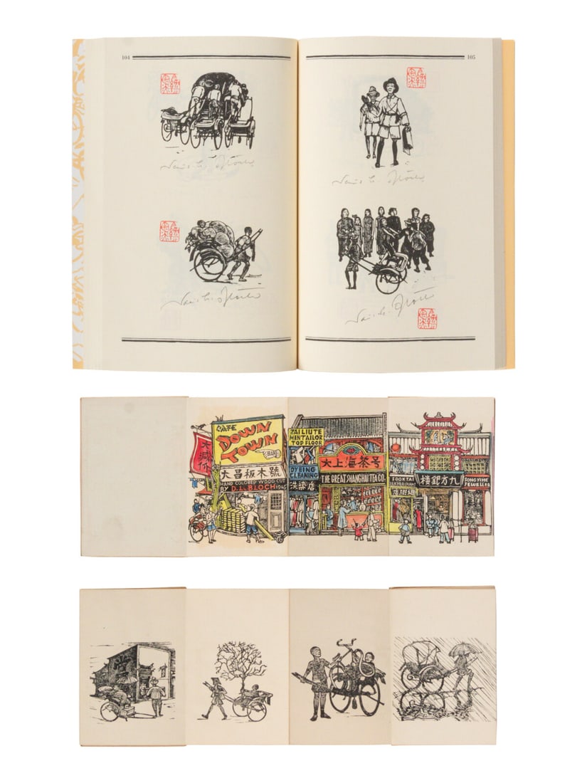 Three Works by David Bloch, comprising Shanghai (1945), Rickshaws (1945), and David Ludwig Block, (1 of 5)