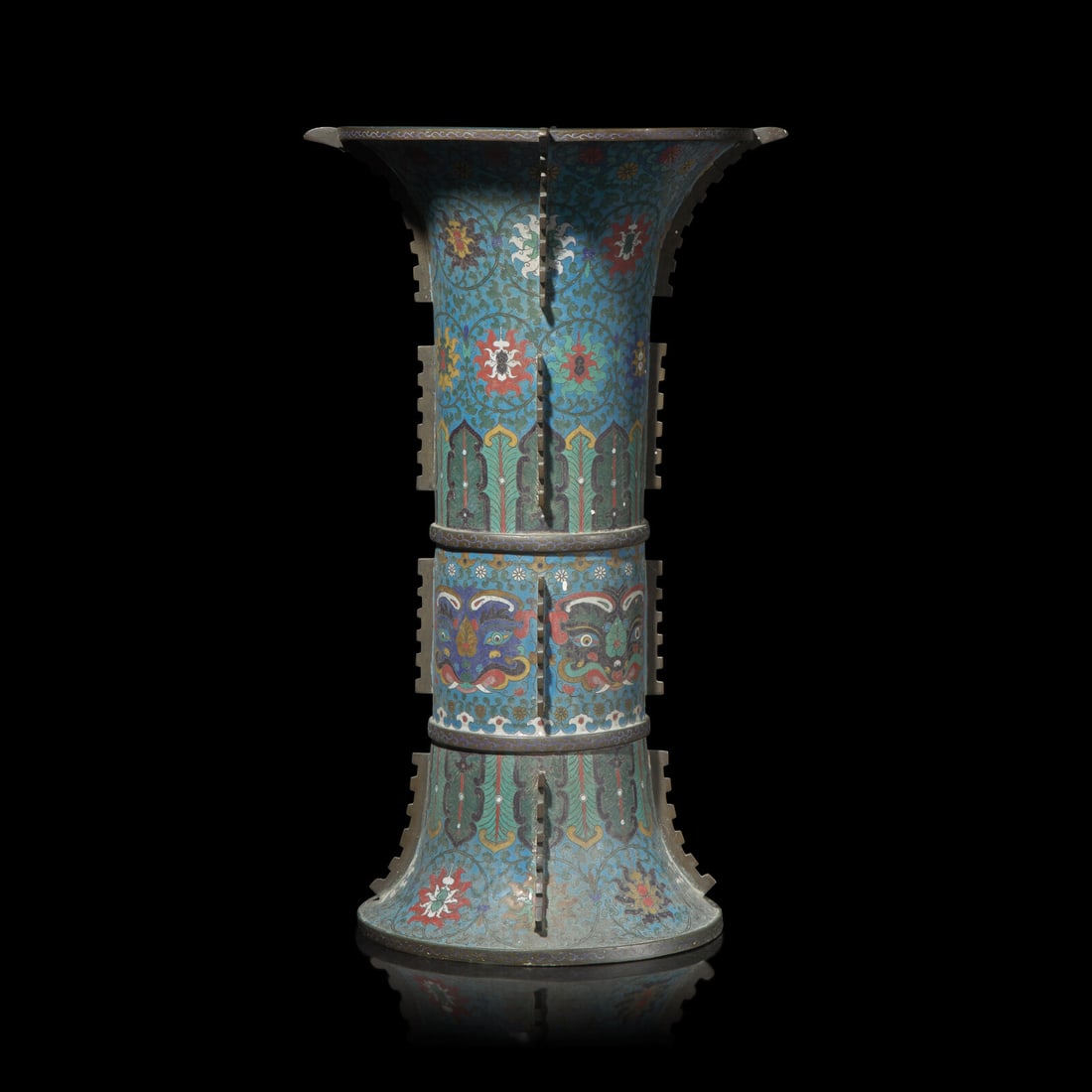 A Large Chinese Cloisonné Vase, Gu, Qing Dynasty, 18th/19th Century (1 of 2)