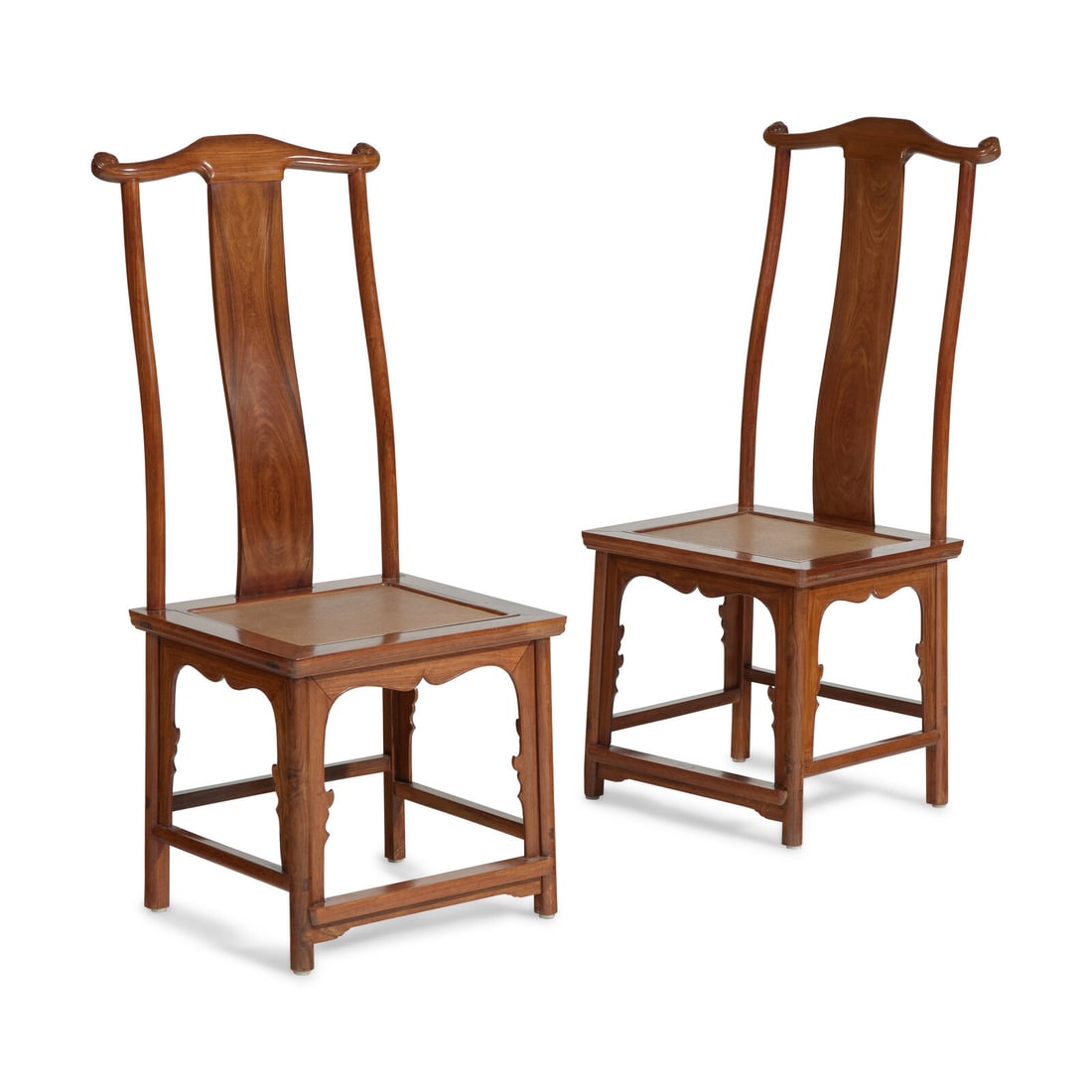 A Pair of Chinese Hardwood "Official's Hat" Sidechairs, Guanmaoyi (1 of 4)
