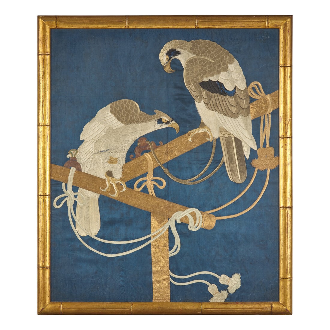A Japanese "Hawks" Embroidery, Meiji Period (1 of 2)