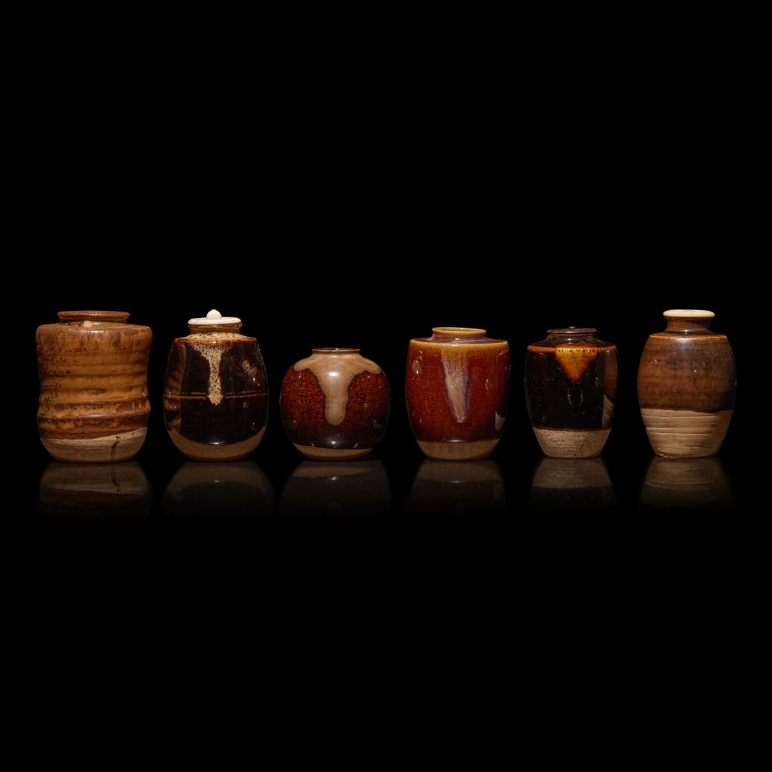 A Group of Six Assorted Japanese Tea Caddies, Chaire, 19th/20th Century (1 of 3)