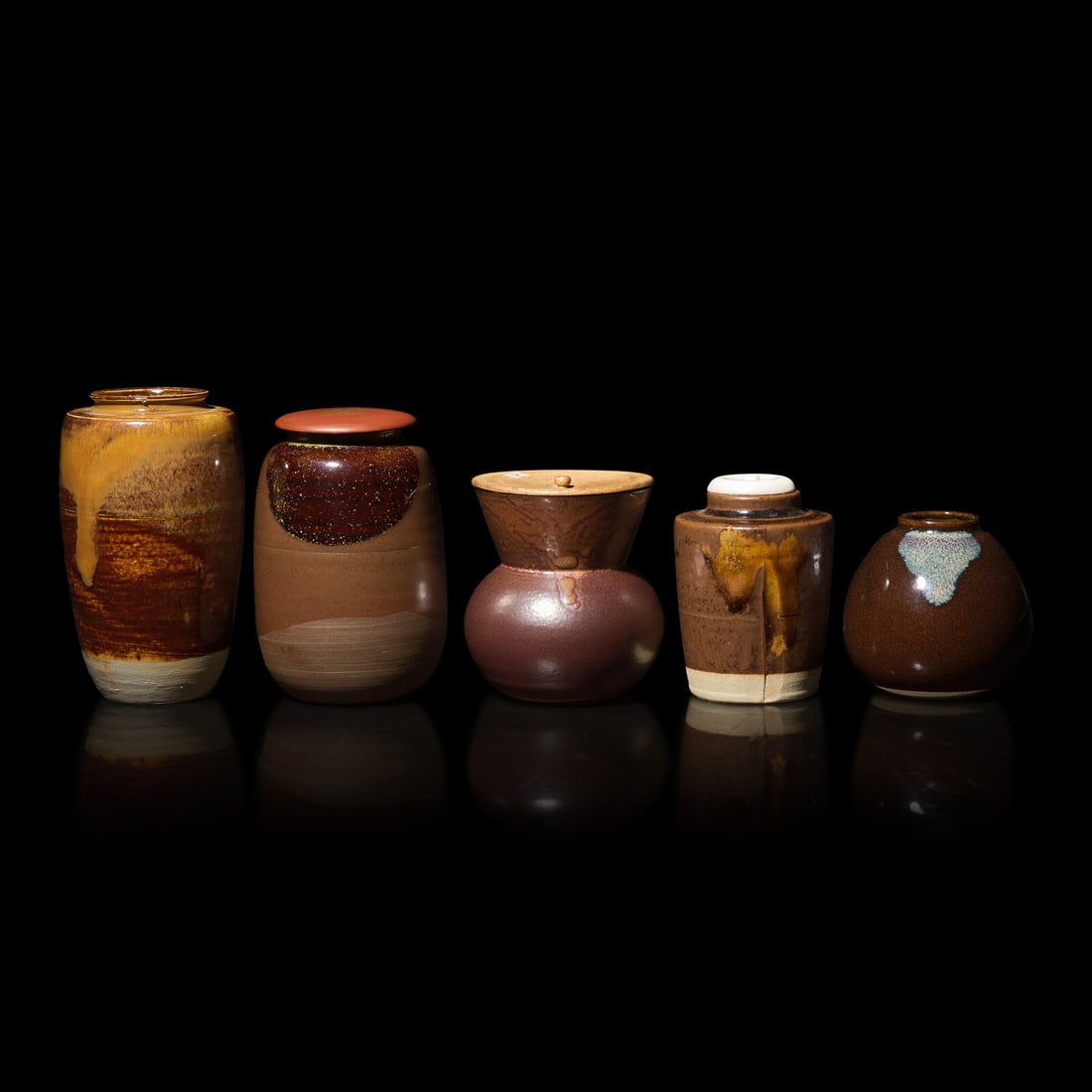 A Group of Five Assorted Japanese Tea Caddies, Chaire, 20th Century (1 of 5)