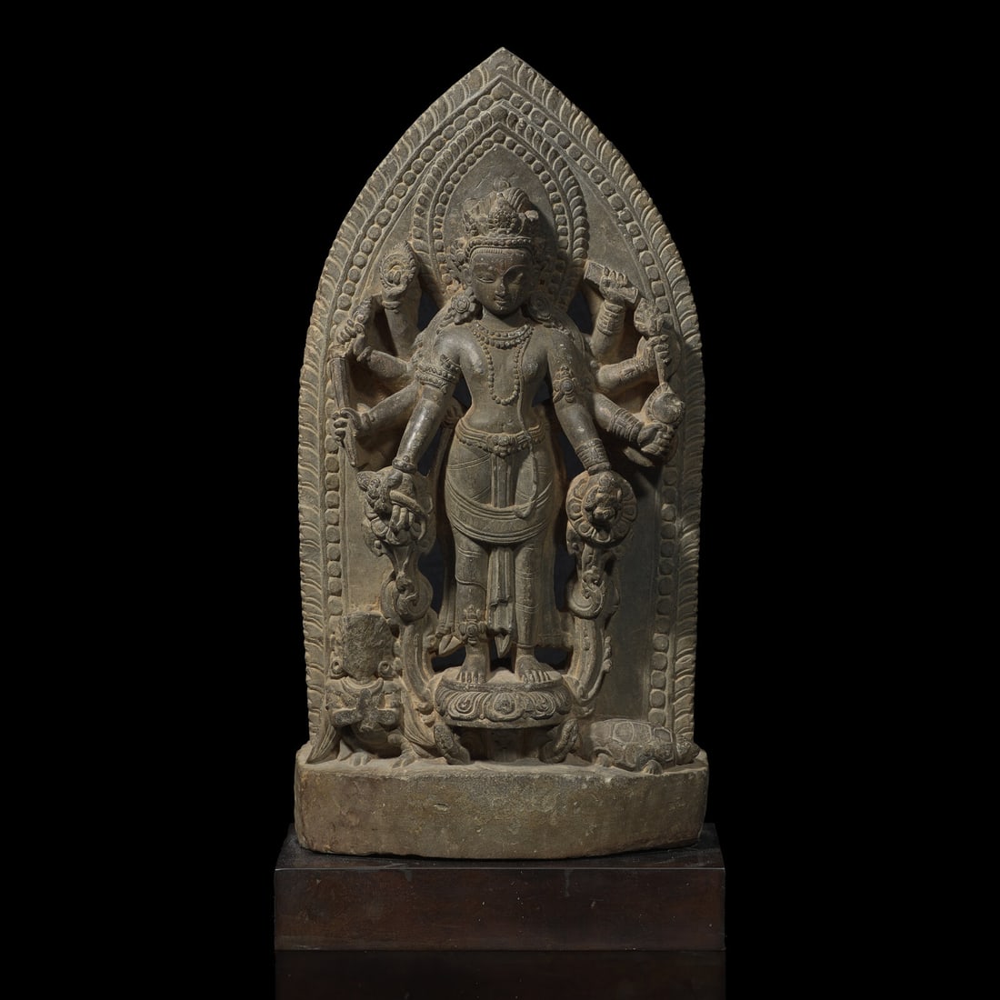A Small Nepalese Carved Stone Stele Depicting Lakshminarayana, 17th Century (1 of 3)
