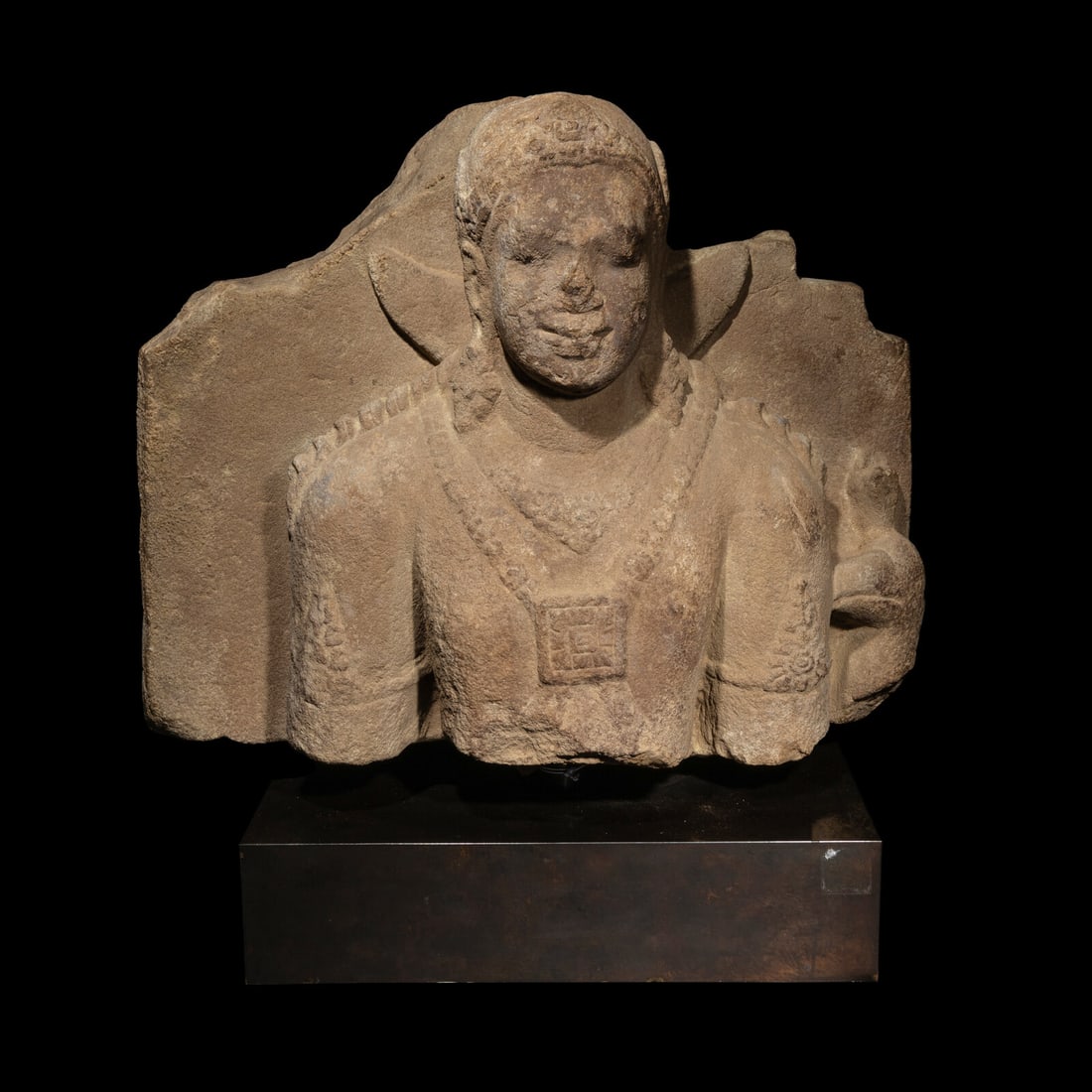 An Indonesian Volcanic Stone Bust of Kumara, Java, 9th/10th Century (1 of 3)