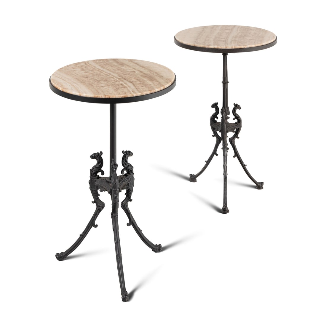 A Pair of Neoclassical Iron Onyx-Top Tables (1 of 3)