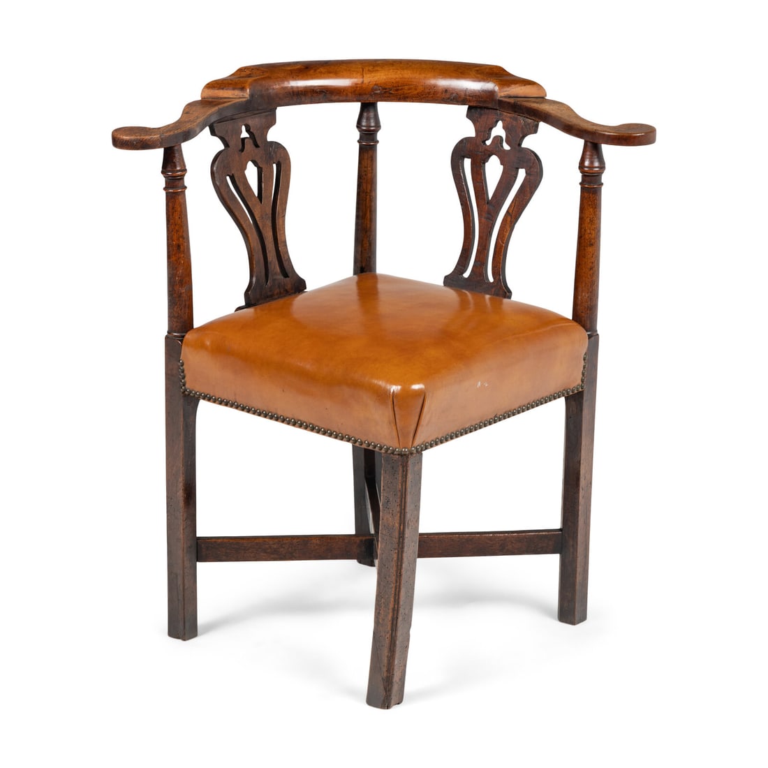 An English Oak and Walnut Corner Chair (1 of 4)