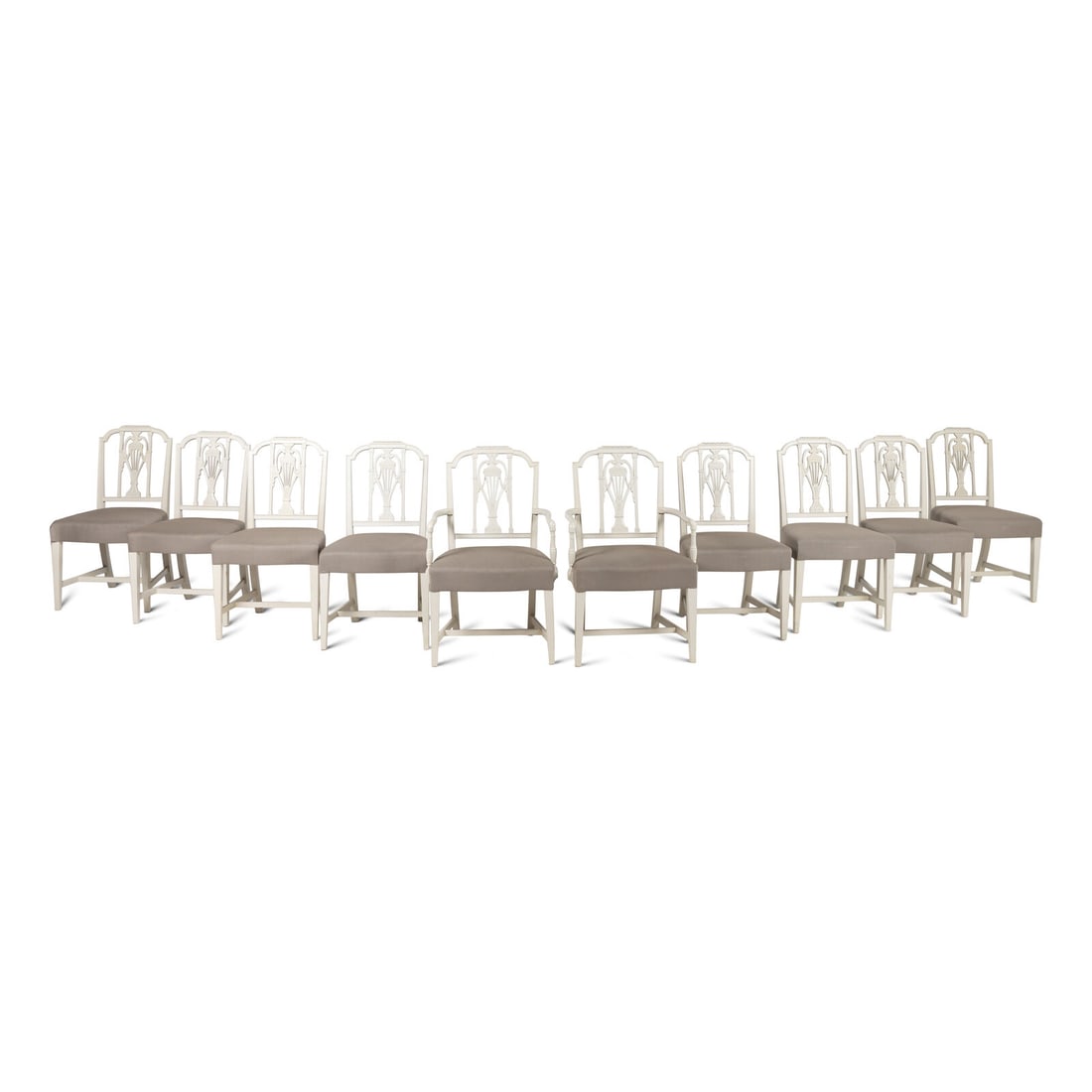 A Set of Ten George III Style White-Painted Dining Chairs (1 of 6)