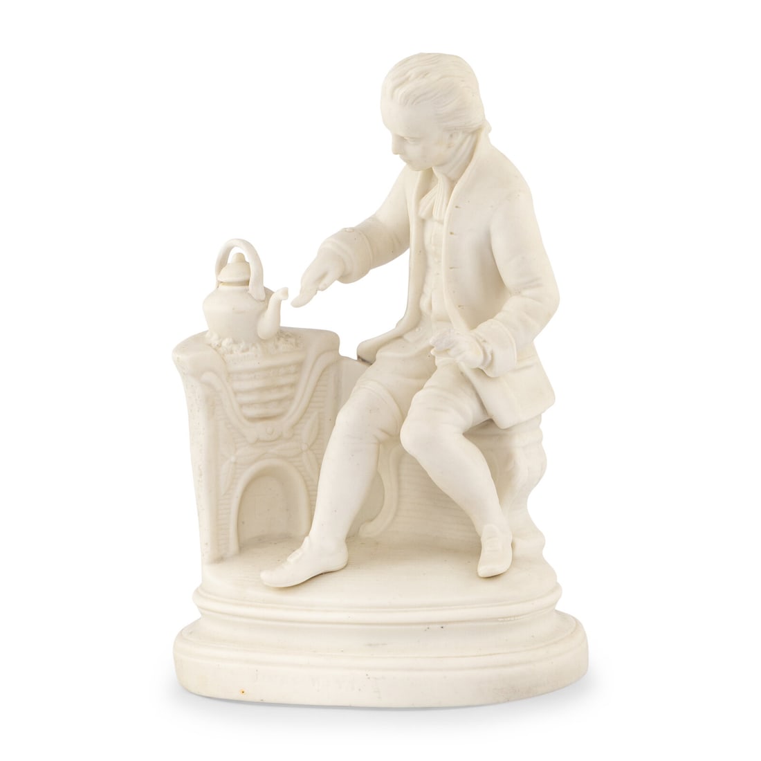 An English Parianware Figure of James Watt: An English Parianware Figure of James Watt Height 11 inches. Property from the Collection of Patricia and Michael Corbett, Kenilworth, Illinois This lot is located in Chicago. Provenance Since its fou