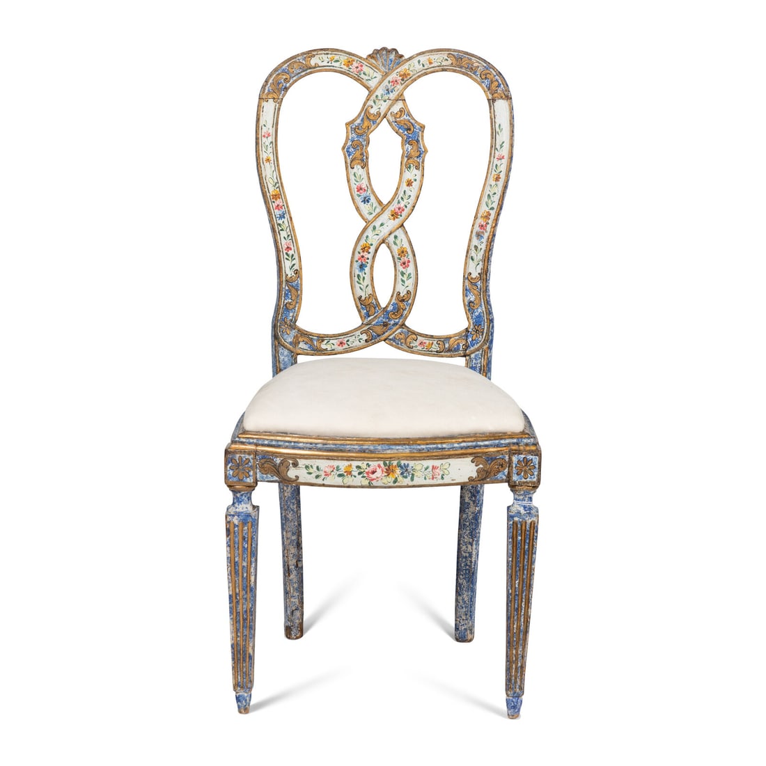 A Venetian Polychrome Decorated Side Chair (1 of 4)