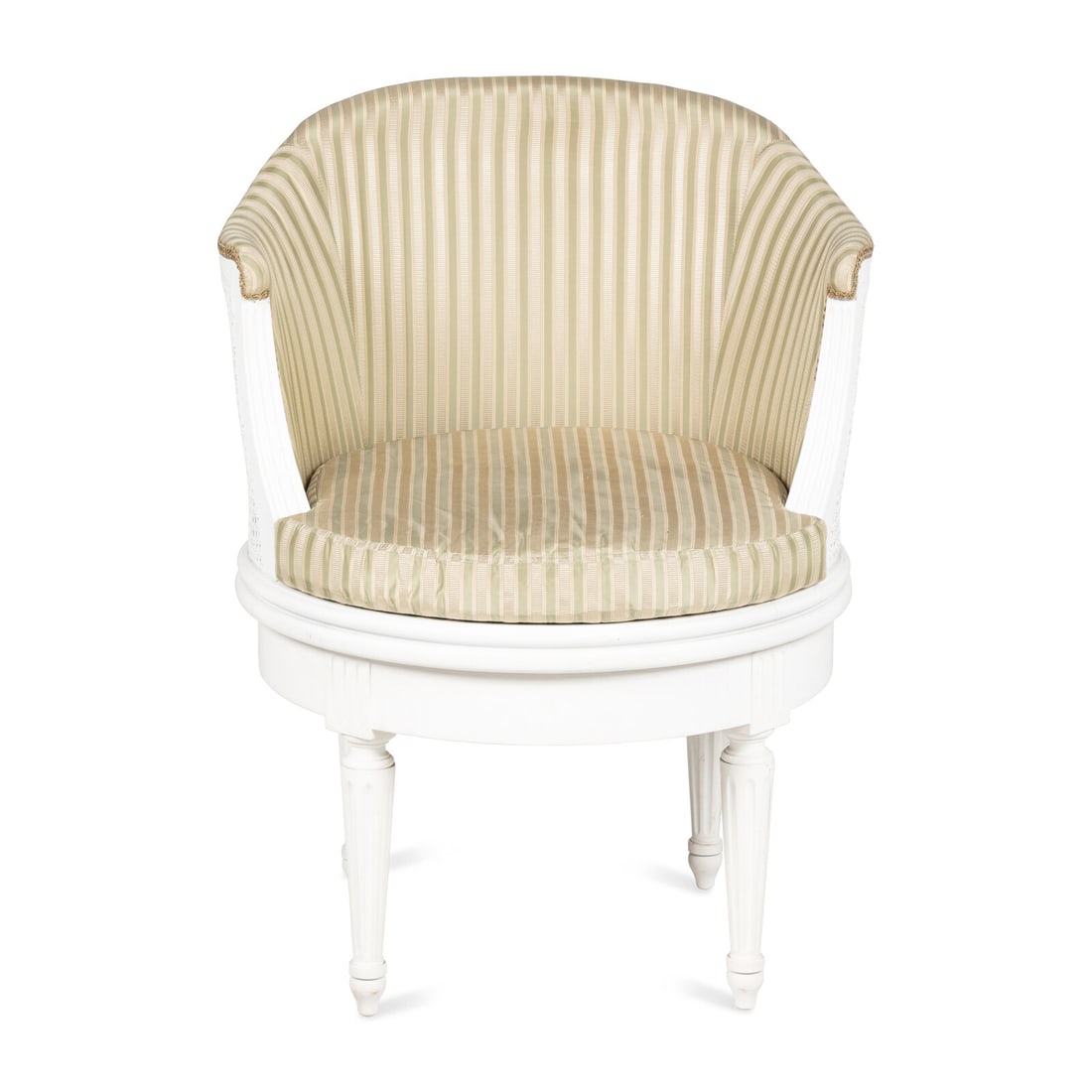 A Louis XVI Style White-Painted Swiveling Bureau Chair (1 of 5)