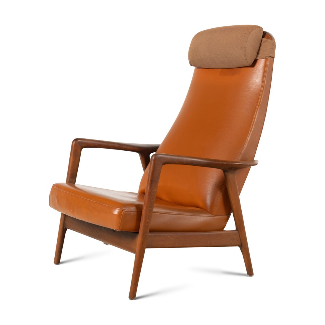 A Scandinavian Style Teakwood and Leather Armchair (1 of 2)