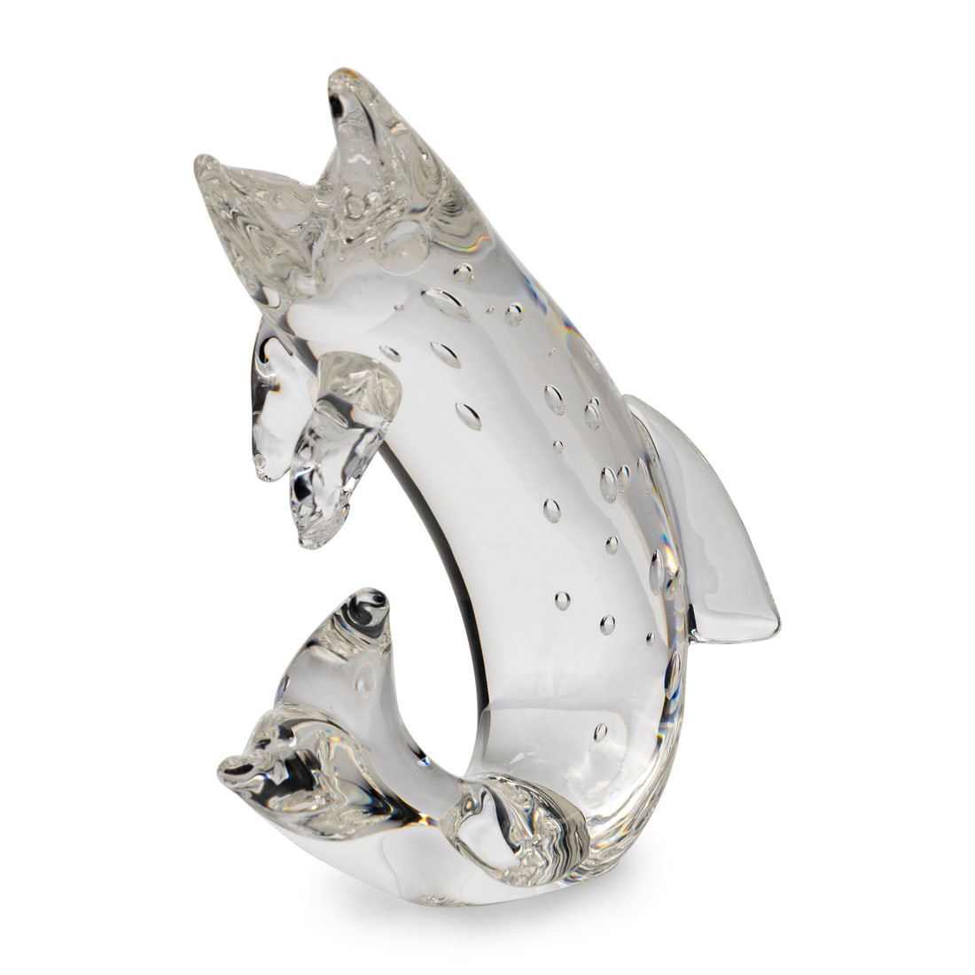 A Steuben Glass and 18 Karat Gold Trout And Fly Sculpture (1 of 2)
