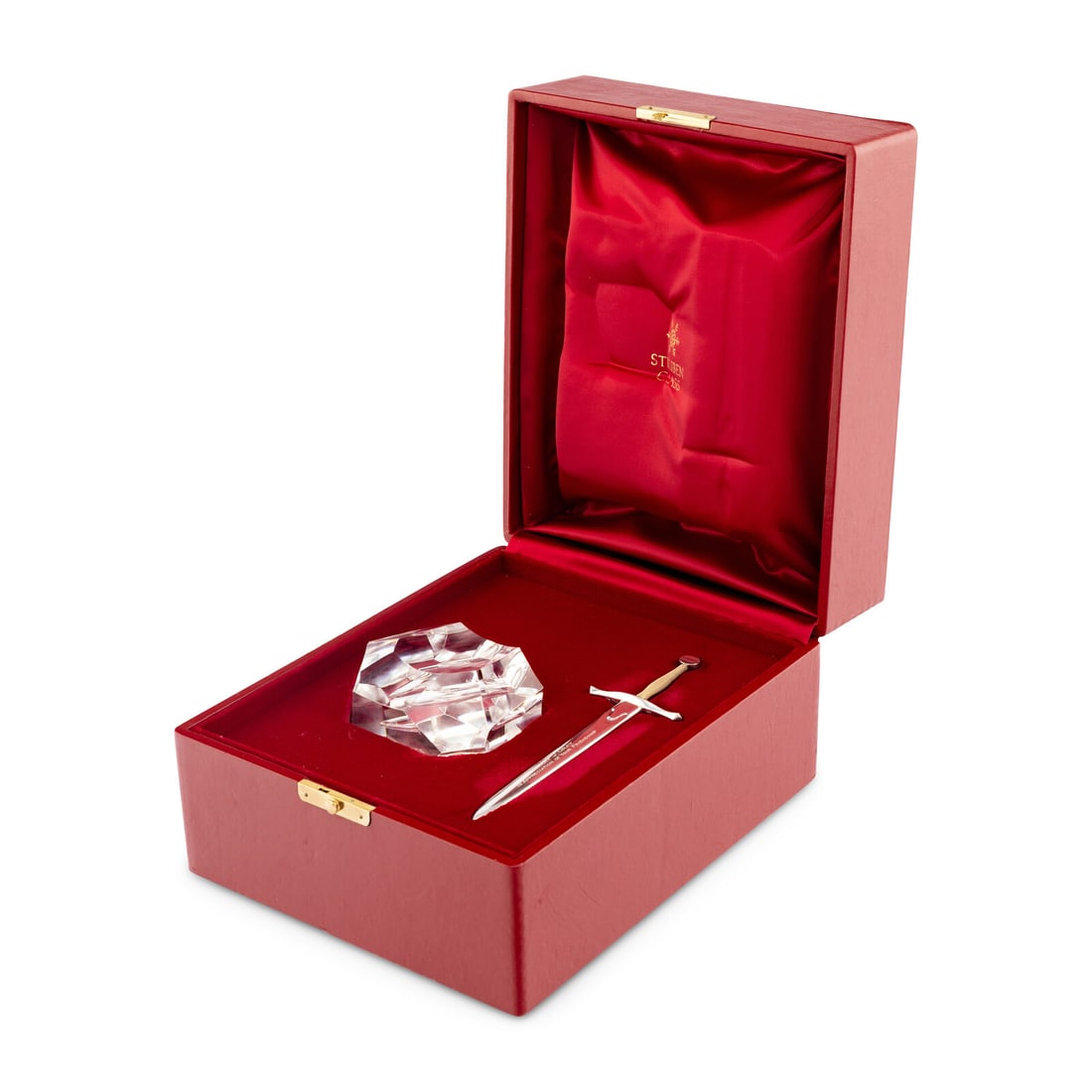 A Steuben Silver and Glass Excalibur Paperweight (1 of 2)