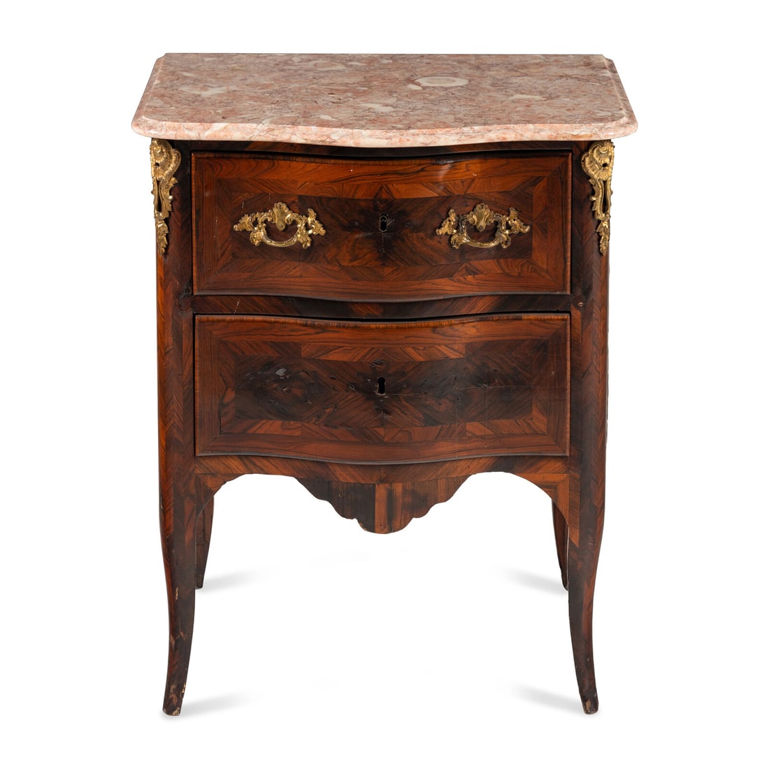 A Louis XV Gilt Bronze Mounted Marble-Top Small Commode (1 of 2)