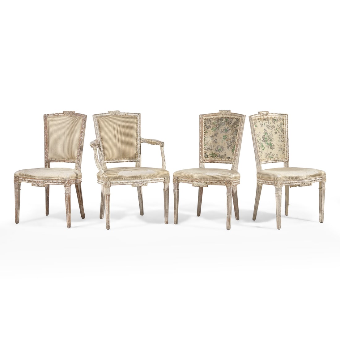 A Set of Four Louis XVI Carved and Painted Dining Chairs (1 of 2)