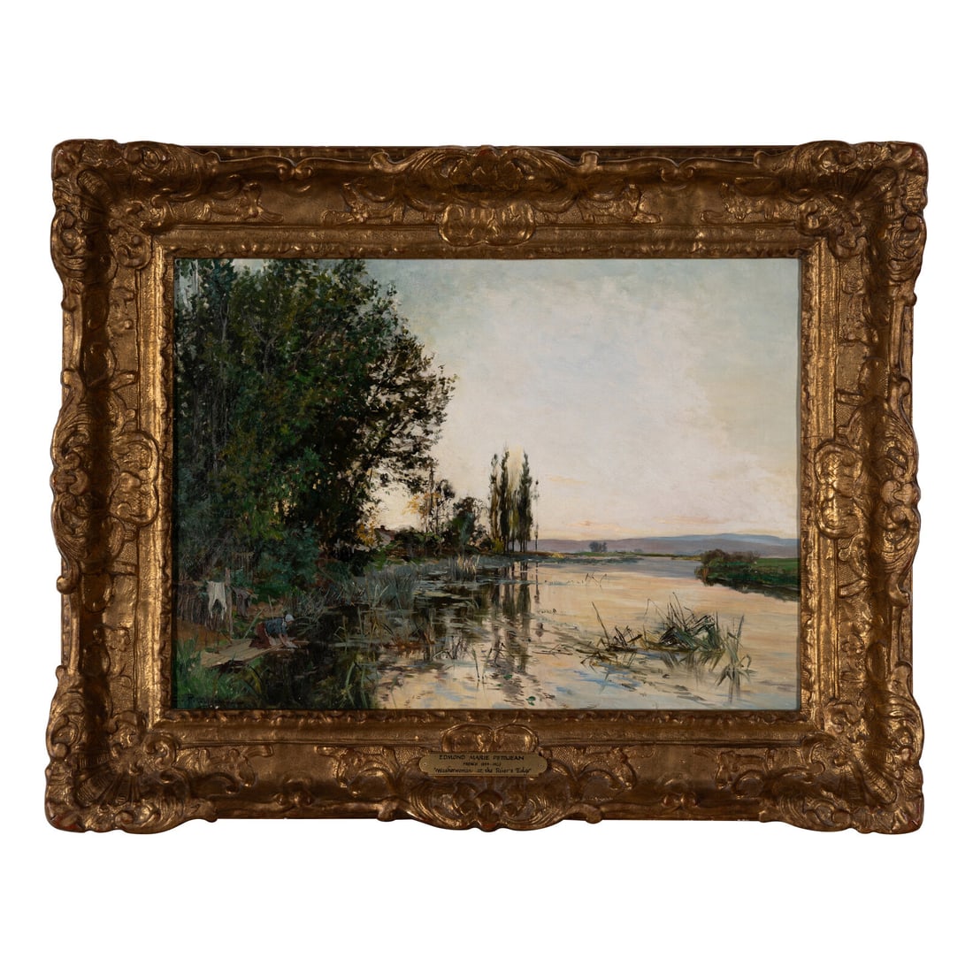 Edmond Marie Petitjean (French, 1844-1925) Washerwoman at the River's Edge (1 of 3)