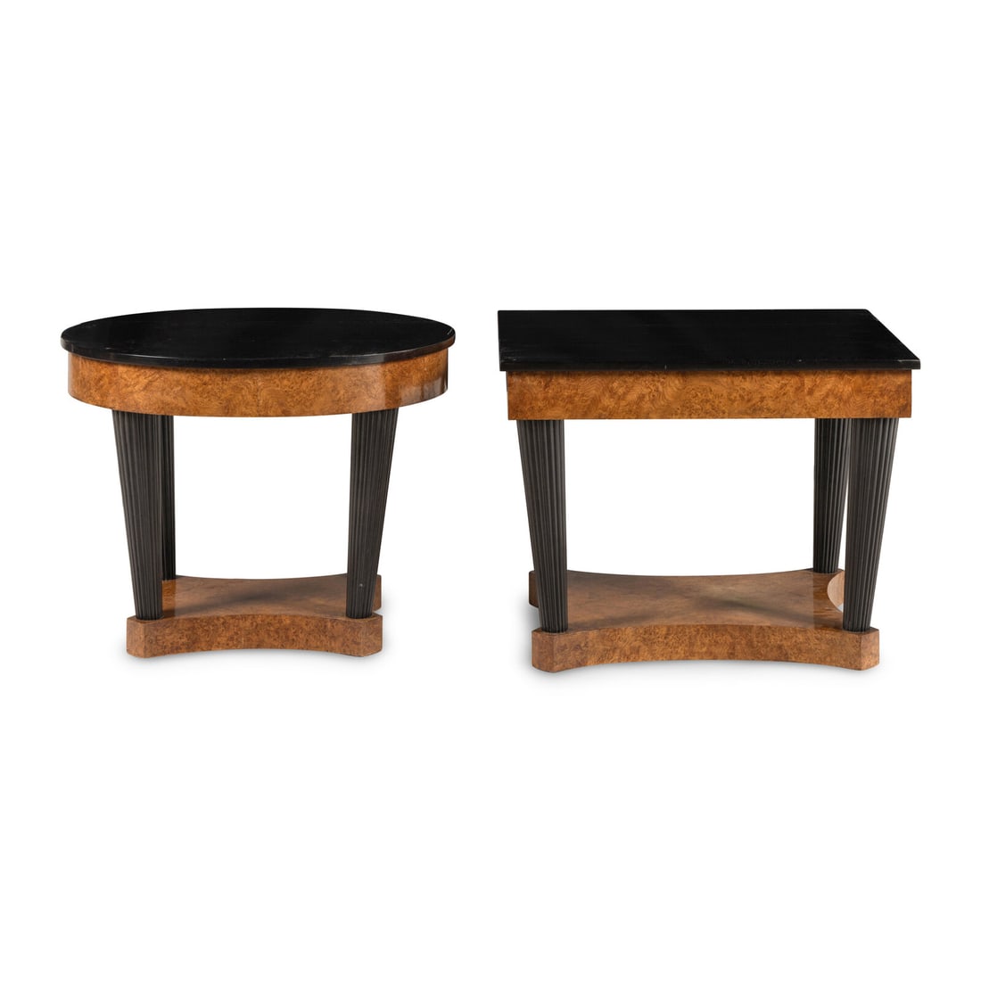 Two German or Austrian Maple and Parcel Ebonized Tables (1 of 2)