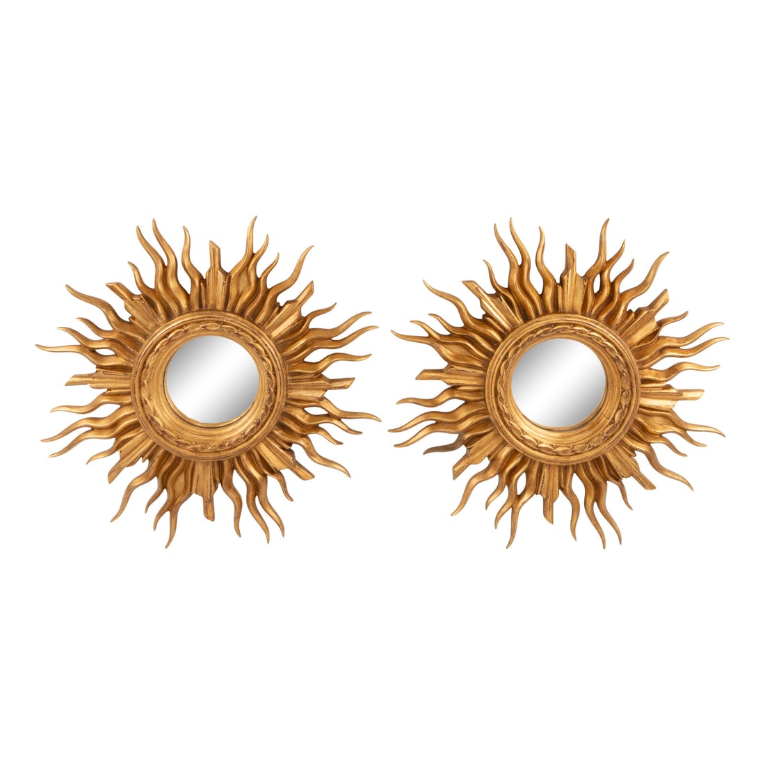 A Pair of Italian Giltwood Sunburst Mirrors (1 of 2)