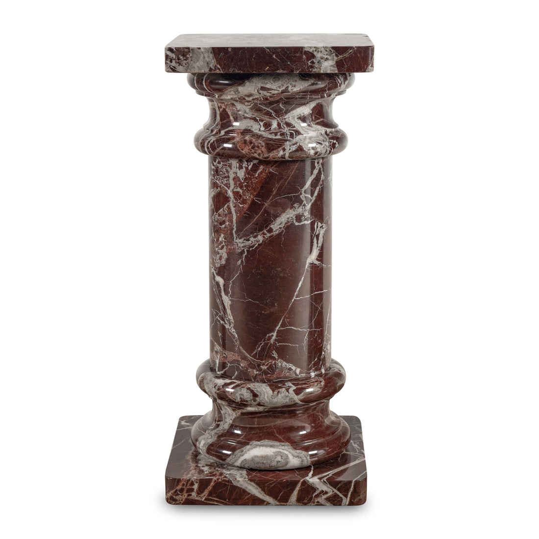 A Rosso Levanto Marble Pedestal (1 of 2)