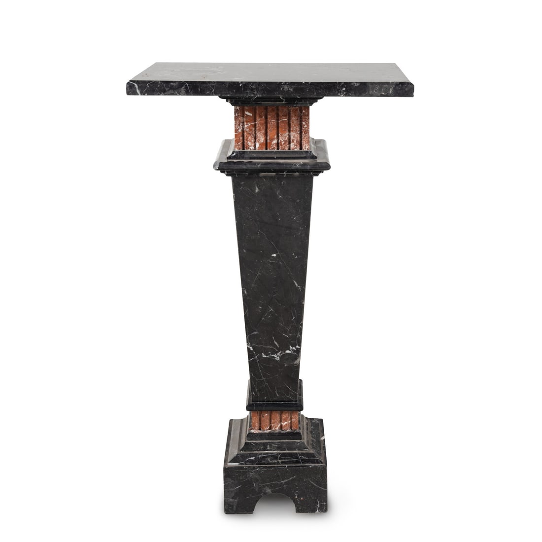A Nero Marquina and Rosso Francia Marble Pedestal (1 of 2)