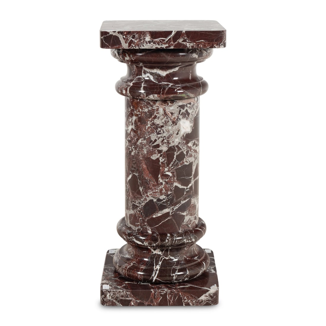 A Rosso Levanto Marble Pedestal (1 of 2)