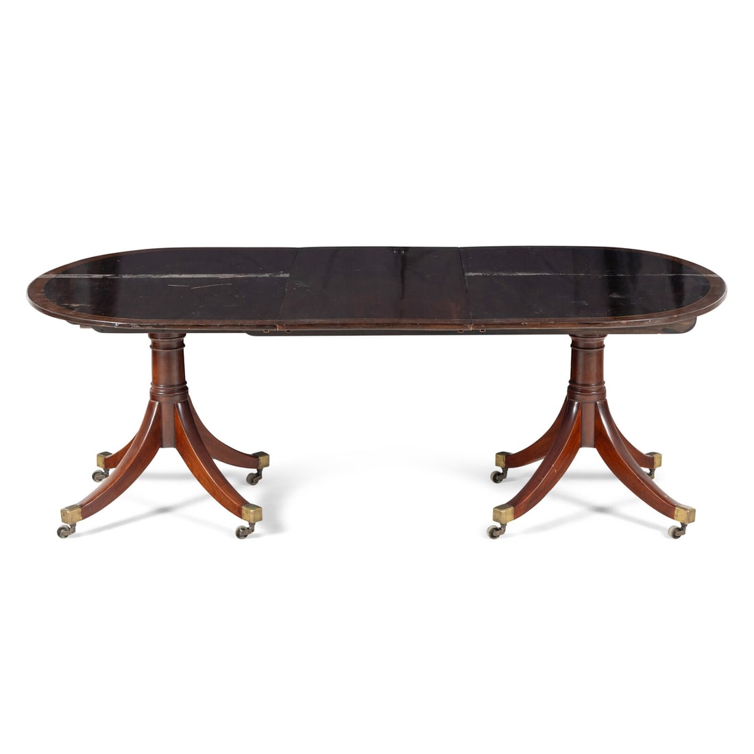 A George III Style Brass Inlaid Mahogany Dining Table (1 of 2)