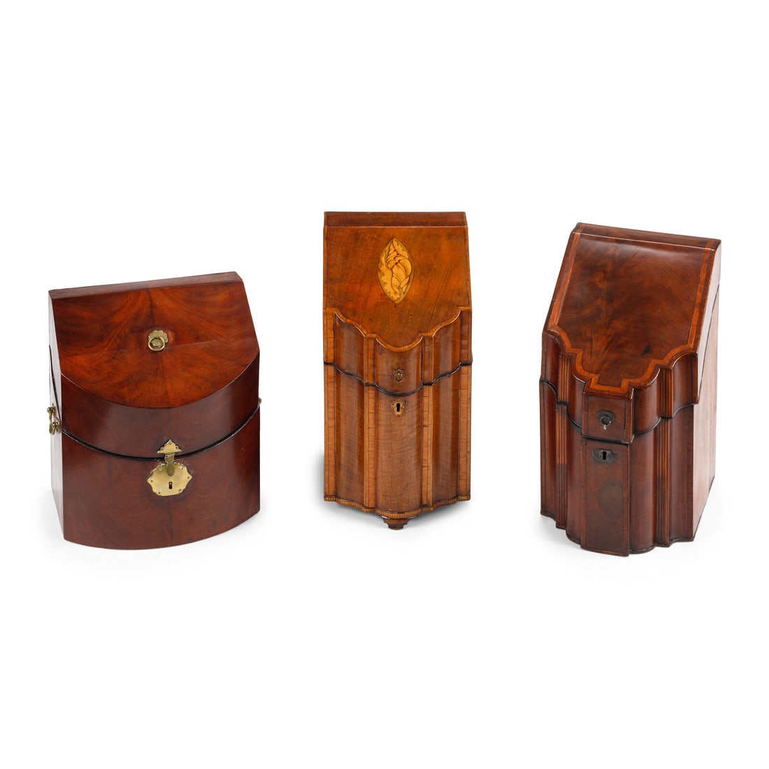 Three George III Mahogany Cutlery Boxes (1 of 2)