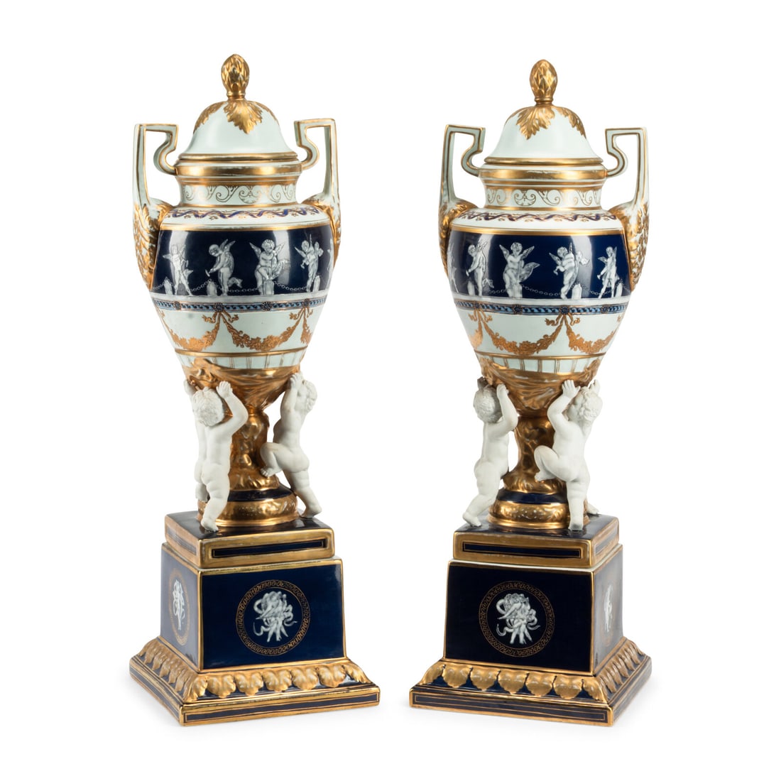 A Pair of P‚te-sur-P‚te Urns (1 of 4)